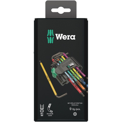 Wera 9-Piece Torx Key Set, 150 x 80 x 30 mm Size, L Shape, Long Arm