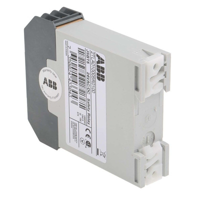 ABB 24 V ac/dc Safety Relay -  Single Channel With 3 Safety Contacts  with 1 Auxiliary Contact, Compatible With