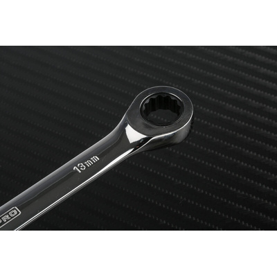RS PRO Combination Ratchet Spanner, 13mm, Metric, Double Ended, 180 mm Overall