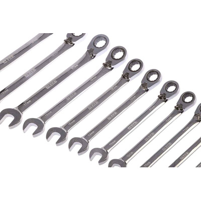 RS PRO 12-Piece Spanner Set, 8 → 19 mm, 8 → 19 mm, Chrome Vanadium Steel