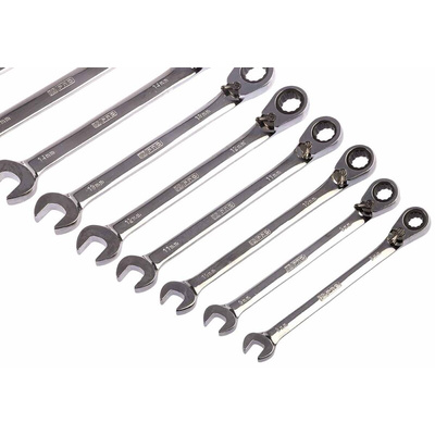 RS PRO 12-Piece Spanner Set, 8 → 19 mm, 8 → 19 mm, Chrome Vanadium Steel