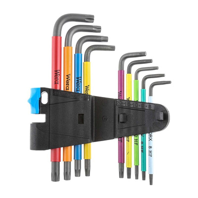 Wera 9-Piece Torx Key Set, 139 x 72 x 25 mm Size, L Shape, Long Arm