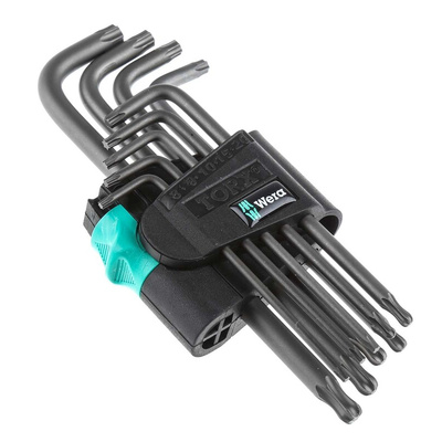 Wera 9-Piece Torx Key Set, L Shape, Long Arm