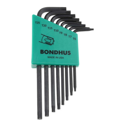 Bondhus 8-Piece Torx Key, L Shape, Long Arm