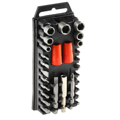 RS PRO 30-Piece Metric 1/4 in Standard Socket/Bit Set , 6 point; Hex Bit; Pozidriv Bit; Slotted Bit; Torx Bit