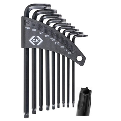CK 9-Piece Torx Key Set, L Shape, Short Arm