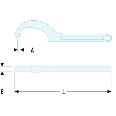 Facom 125A.180 180mm Hook Spanner 492 mm