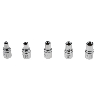 RS PRO 5-Piece 1/4 in Standard Socket Set , e-Torx