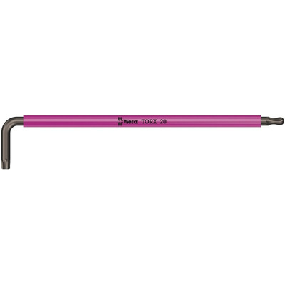 Wera 1-Piece Torx Key, 224 mm Size, L Shape, Long Arm