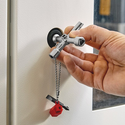 Knipex Diecast Zinc 7-way Control Cabinet Key, 5 → 11 mm Capacity
