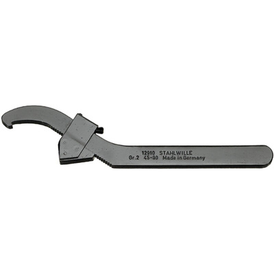 STAHLWILLE 44010002 90mm Hook Spanner 245 mm Chrome Alloy Steel