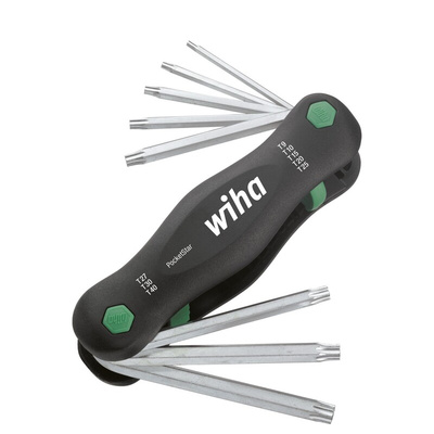 Wiha Tools 8-Piece Torx Key Set, T9 to T40 Size, Straight Shape, Short Arm