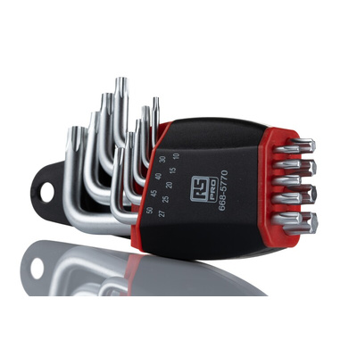 RS PRO 9-Piece Torx Key Set, L Shape, Long Arm
