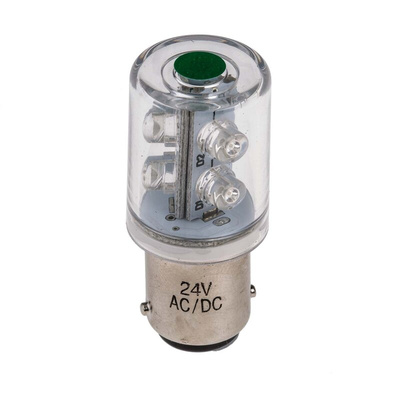 RS PRO Green, BA15d 24 V ac/dc