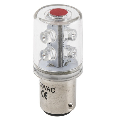 RS PRO Red, BA15d 230 V ac