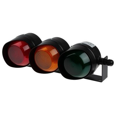 Moflash LED TL Series LED Beacon, 3 Lights, 8 → 20 V ac/dc, Wall Mount