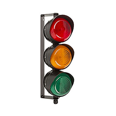 Moflash LED TL Series Red/Green/Amber Signal Tower, 3 Lights, 35 → 85 V ac/dc, Wall Mount