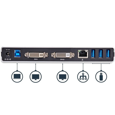 Startech Dual Monitor USB 3.0 USB Docking Stations with DVI, HDMI, VGA - 6 x USB ports