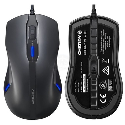 CHERRY MC 4000 6 Button Wired Symmetrical Optical Mouse Black