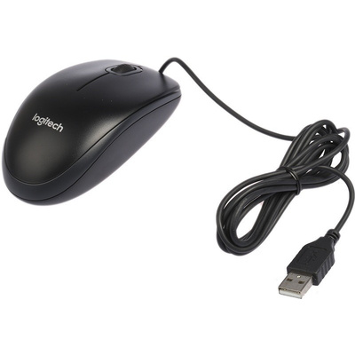 Logitech B100 3 Button Wired Optical Mouse Black