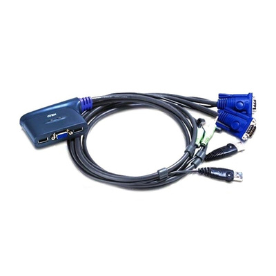 Aten 2 Port USB VGA KVM Switch - 3.5 mm Stereo