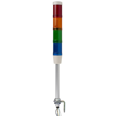 Schneider Electric Harmony XVM Series Red/Green/Amber/Blue Buzzer Signal Tower, 4 Lights, 24 V ac/dc, Base Mount