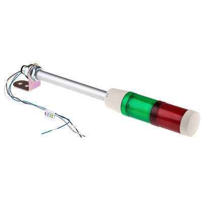 Schneider Electric Harmony XVM Series Red/Green Buzzer Signal Tower, 2 Lights, 24 V ac/dc, Base Mount