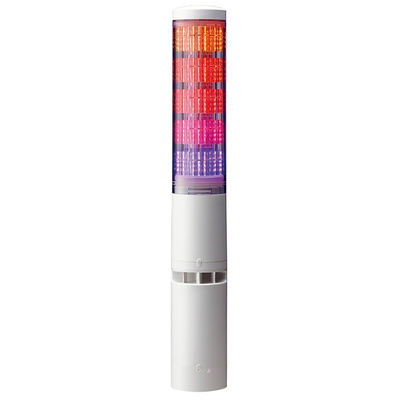 Patlite LA6-POE Series Clear Buzzer Signal Tower, 5 Lights, Direct Mount