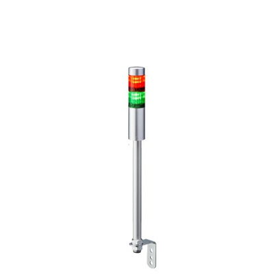 Patlite LR4 Series Coloured Signal Tower, 2 Lights, 24 V dc, Pole Mount