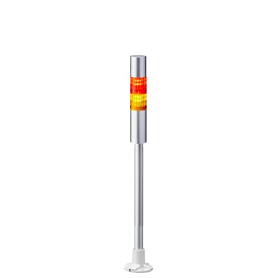 Patlite LR4 Series Coloured Buzzer Signal Tower, 2 Lights, 24 V dc, Pole Mount