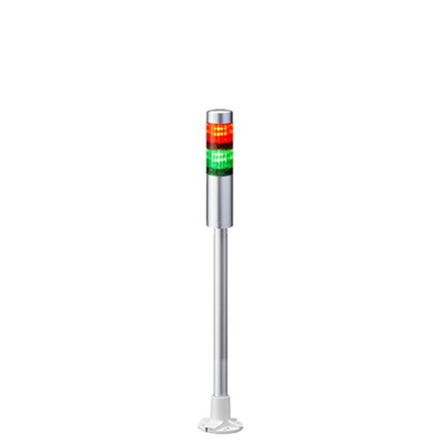 Patlite LR4 Series Coloured Signal Tower, 2 Lights, 24 V dc, Pole Mount