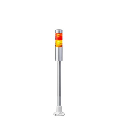 Patlite LR4 Series Coloured Signal Tower, 2 Lights, 24 V dc, Pole Mount