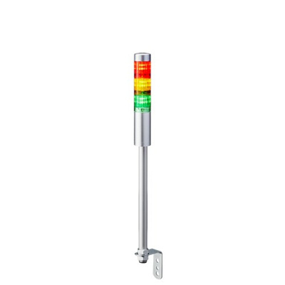 Patlite LR4 Series Coloured Signal Tower, 3 Lights, 24 V dc, Pole Mount
