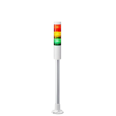 Patlite LR4 Series Coloured Signal Tower, 3 Lights, 24 V dc, Pole Mount