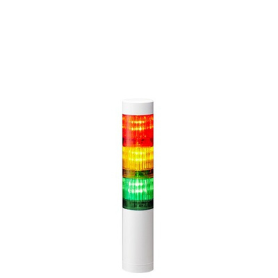 Patlite LR4 Series Coloured Signal Tower, 3 Lights, 24 V dc, Direct Mount