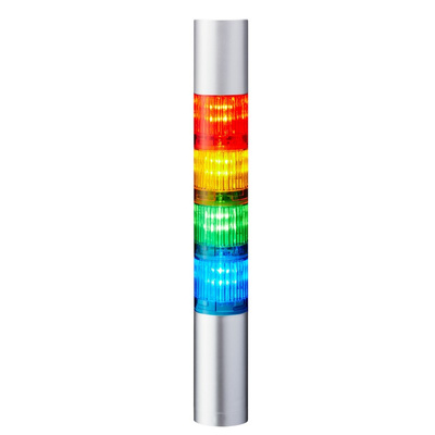 Patlite LR4 Series Coloured Buzzer Signal Tower, 4 Lights, 24 V dc, Direct Mount