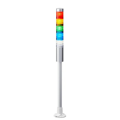 Patlite LR4 Series Coloured Signal Tower, 5 Lights, 24 V dc, Pole Mount