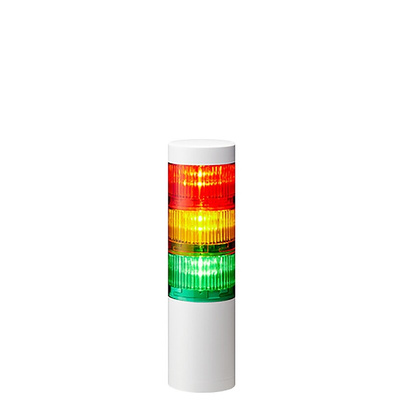Patlite LR6 Series Coloured Signal Tower, 3 Lights, 24 V dc, Direct Mount