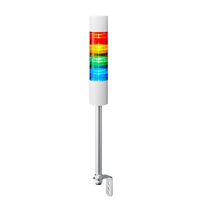 Patlite LR6 Series Coloured Buzzer Signal Tower, 4 Lights, 24 V dc, Pole Mount