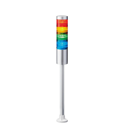 Patlite LR6 Series Coloured Signal Tower, 4 Lights, 24 V dc, Pole Mount