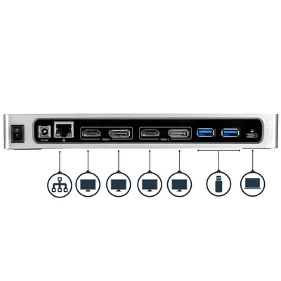 Startech Dual Monitor 4K USB-C USB Docking Stations with DisplayPort, HDMI - 6 x USB ports