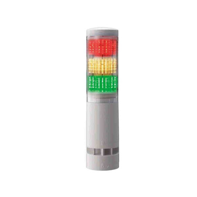Patlite LA6 Series Clear Buzzer Signal Tower, 3 Lights, 24 V dc, Direct Mount