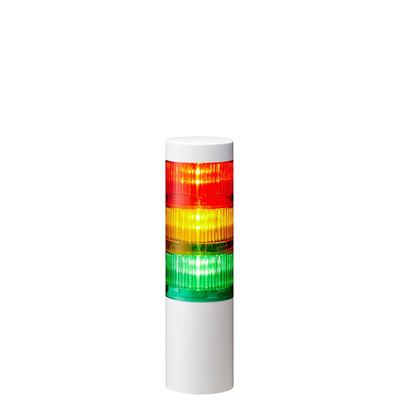 Patlite LR6-IL Series Coloured IO-Link Signal Tower, 3 Lights, 24 V dc, Direct Mount
