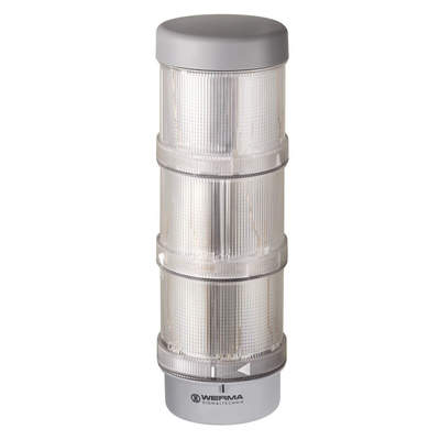 Werma KombiSIGN 72 Series Red/Green/Yellow Signal Tower, 3 Lights, 24 V