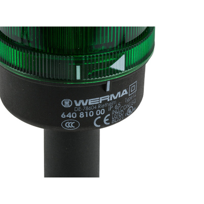Werma KombiSIGN 71 Series Red/Green Signal Tower, 2 Lights, 24 V, Tube-mounted