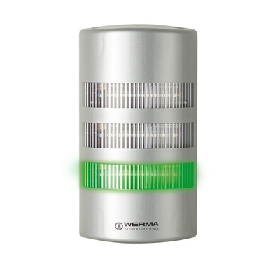 Werma FlatSIGN Series Red/Green/Yellow Signal Tower, 3 Lights, 24 V, Wall Mount
