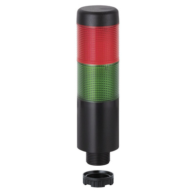 Werma Kompakt 37 Series Red/Green Signal Tower, 2 Lights, 12 V
