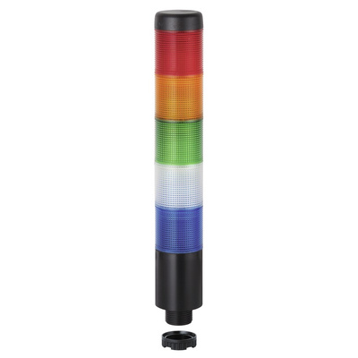 Werma Kompakt 37 Series Blue, Clear, Green, Red, Yellow Signal Tower, 5 Lights, 24 V