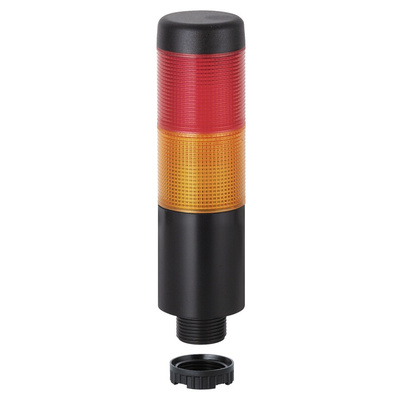 Werma Kompakt 37 Series Red/Yellow Buzzer Signal Tower, 2 Lights, 24 V, Built-in Mounting