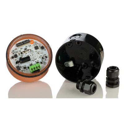 RS PRO Amber Sounder Beacon, 120 → 240 V, IP65, Base Mount, 105dB at 1 Metre